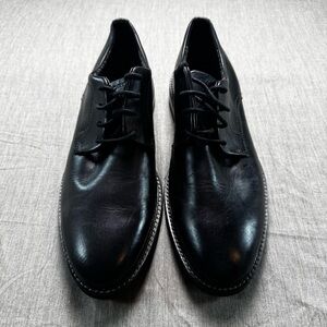 Rockport Plain Toe Size 10 Mens Black Oxfords Shoes Water Resistant Trutech